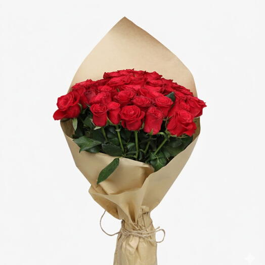 Kahverengi Ambalajda  41 Kırmızı Gul Buketi