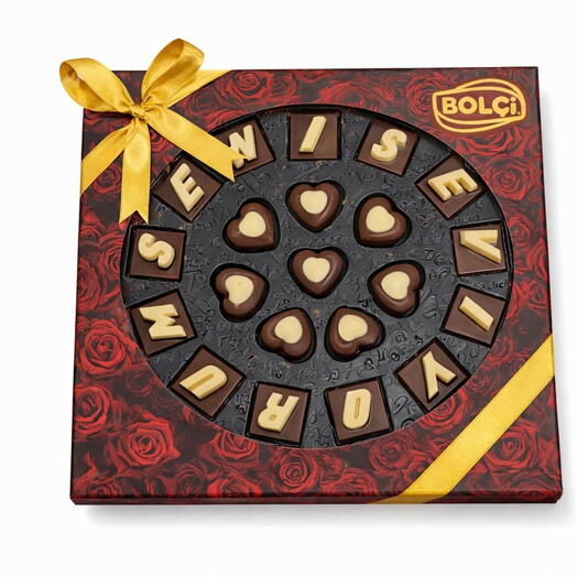 Seni Seviyorum Yazılı Özel Tasarım Çikolata Kutusu