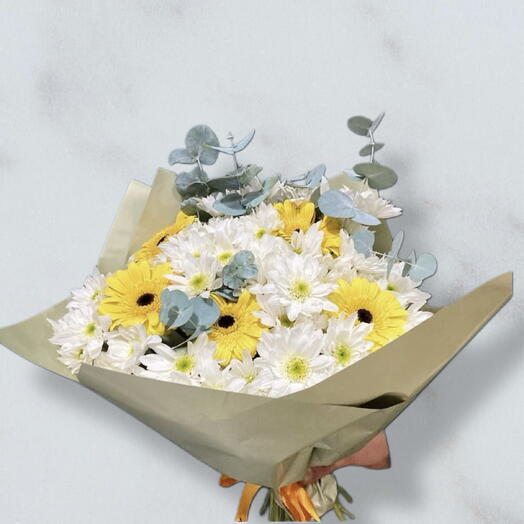 Krizantemli herberalı buket