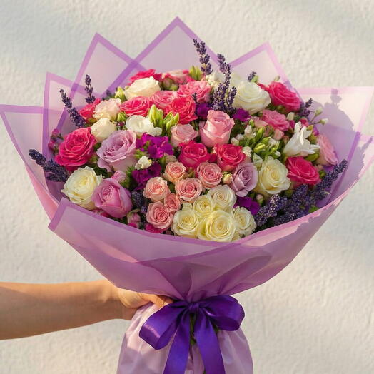 Karışık çardak gul Buket i