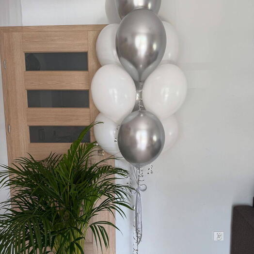 Beyaz ve Gumuş  balon seti