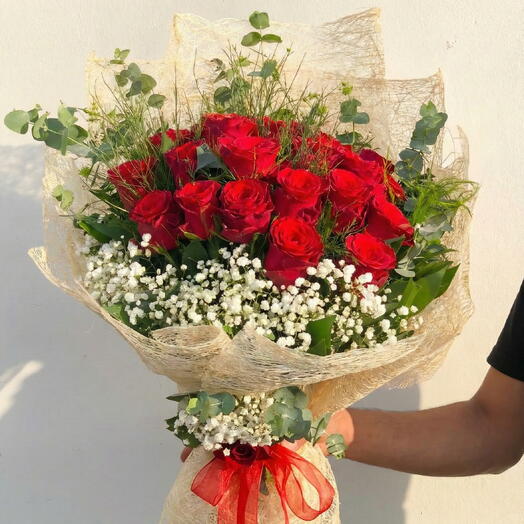 21 Kırmızı Gul Buketi