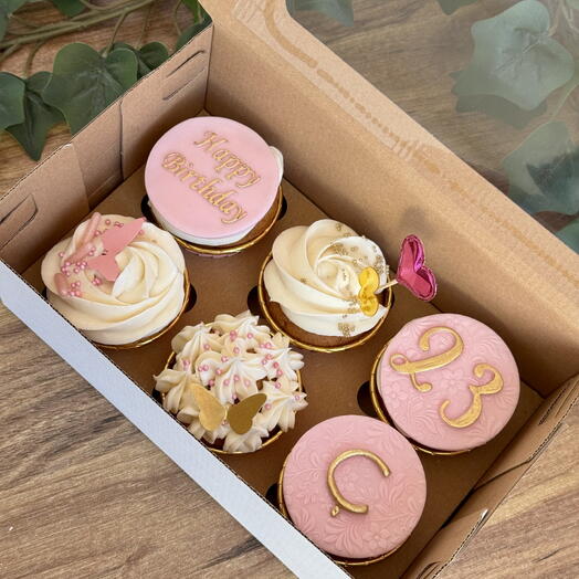 Birthday cupcake box 6lı