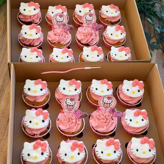 Hello kitty cupcake box ( 12 adet )