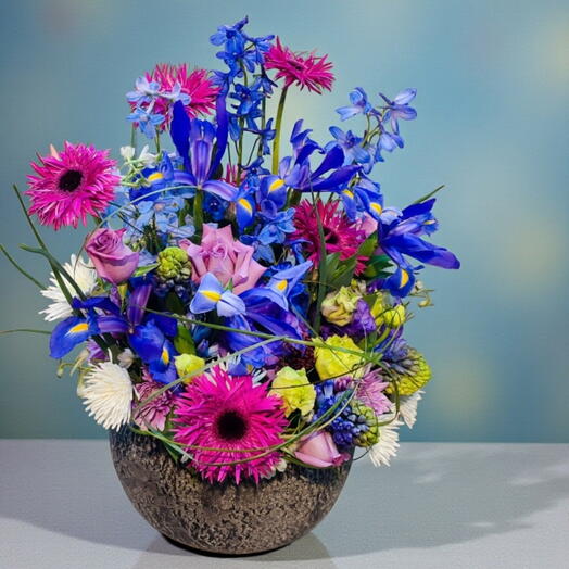 Mavi mor aranjman-deep purple arrangement