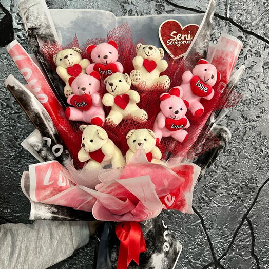 Buyuk Boy Love Ayıcık Buketi