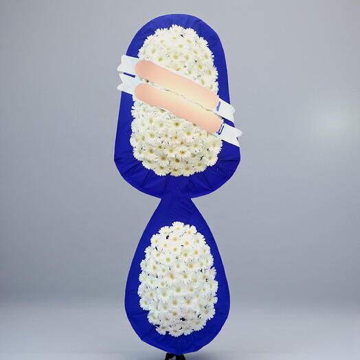 Jumbo Mavi Beyaz 2 Katlı Duğun Çelengi