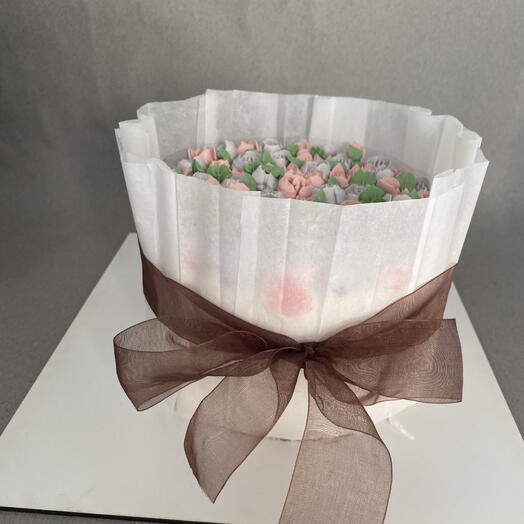 Çiçek buketi pasta