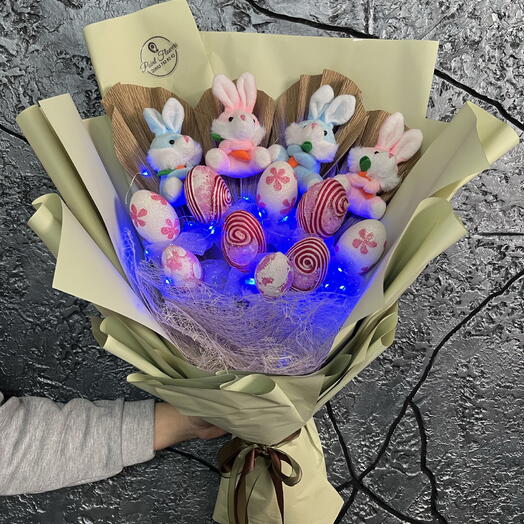 Buyuk Boy Tavşan Paskalya Ayıcık Buketi