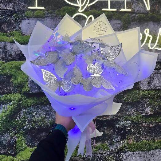 Point Flowers Led Işıklı Kelebek Buketi Love Butterfly