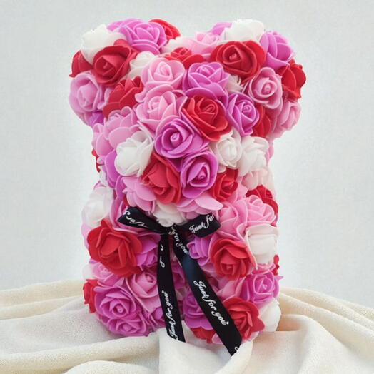 Pink rose teddy bear- pembe ayıcık