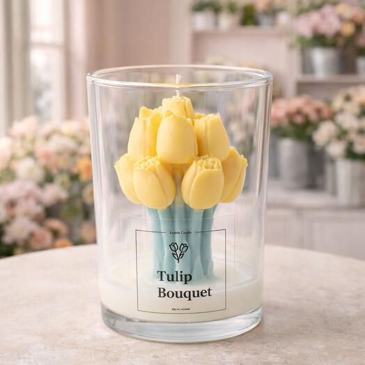 Tulip Bouquet Amber Kokulu Soya Mum