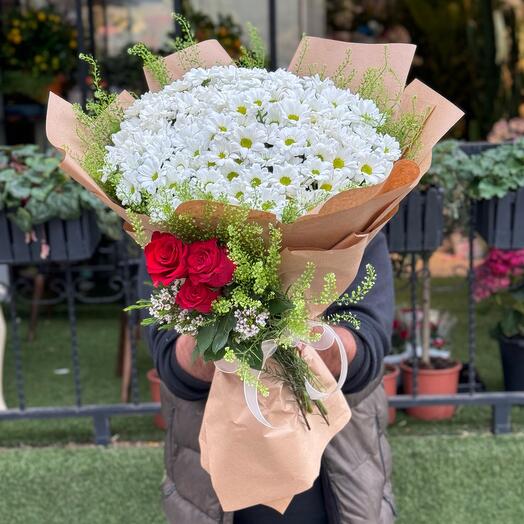 Papatya ve Kırmızı Guller