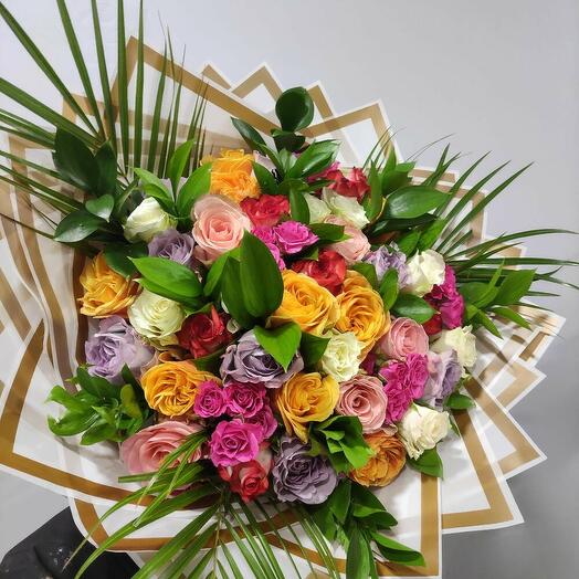 Karışık Renkli Gul Buketi