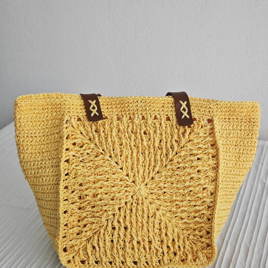 El Yapımı Örgu Kağıt İp Çanta
