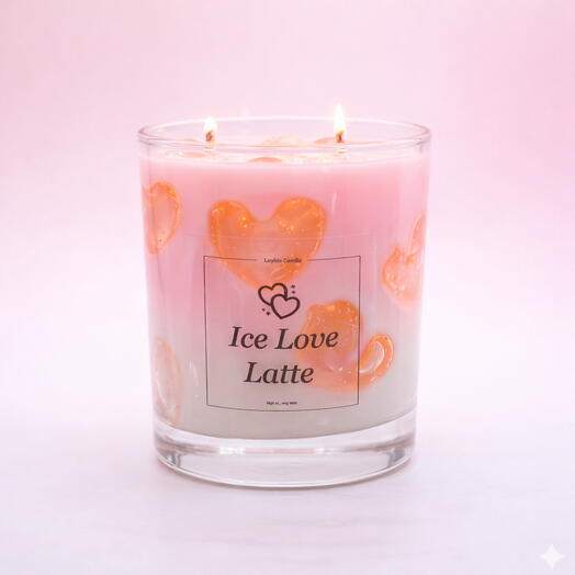 Ice Love Latte Çilek Kokulu Soya Mum