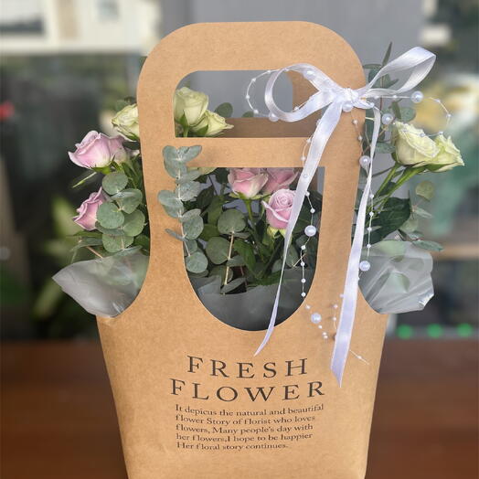 Mini rose and okiliptus