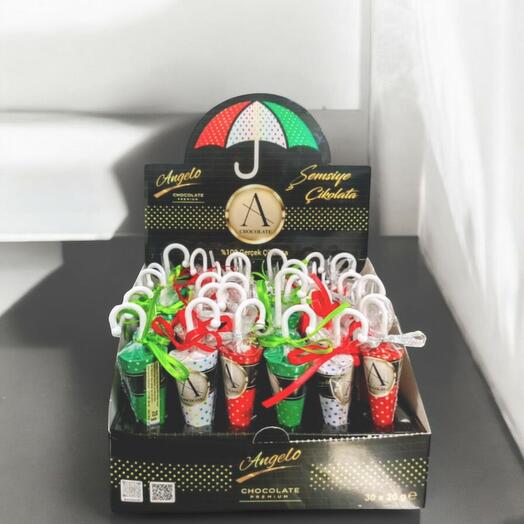 Angelo Chocolate Şemsiye Şekilli 20 Gr * 30 ad Sutlu Çikolata