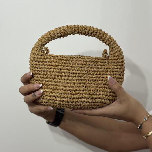 %100 el orgusu Bohem çanta, Hasır çanta, minibag çanta, ip askılı