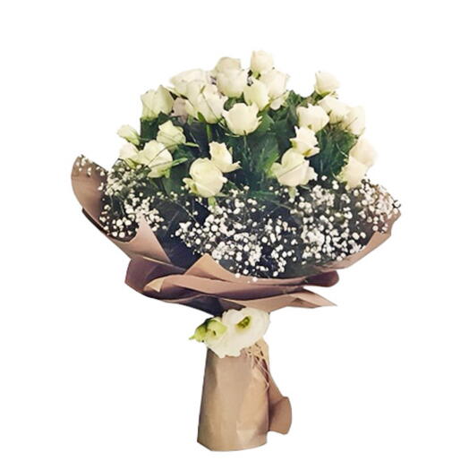 Beyaz Deluks Gul Buketi 30 lu