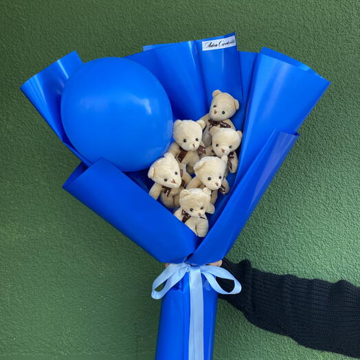 Teddy Bear and Balloon Bouquet