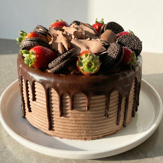 Strawberry, chocolate and oreo cake