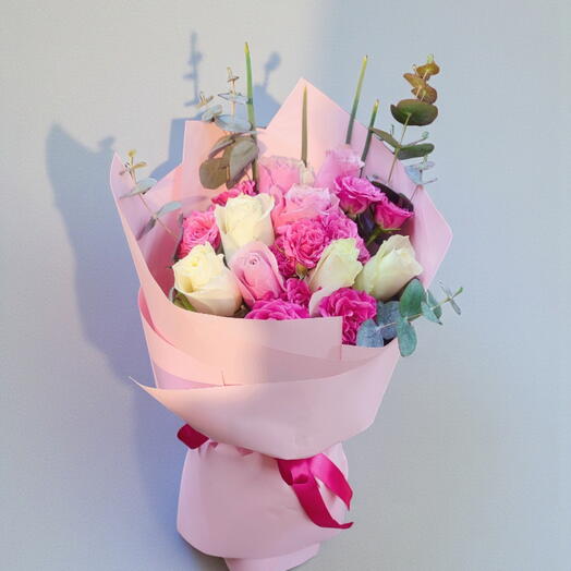 Pink and white roses