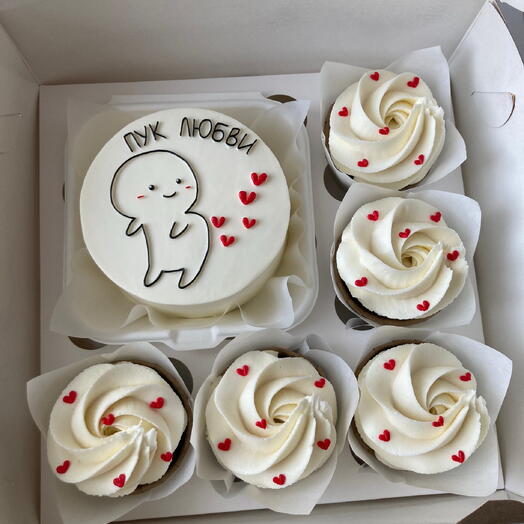 Cute Love Bento Cake   Cupcakes Set