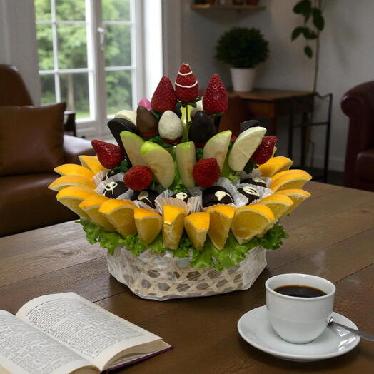 Karışık Meyveli Zengin Çikolata Sepeti: Vitamin Ve Lezzet Şoleni