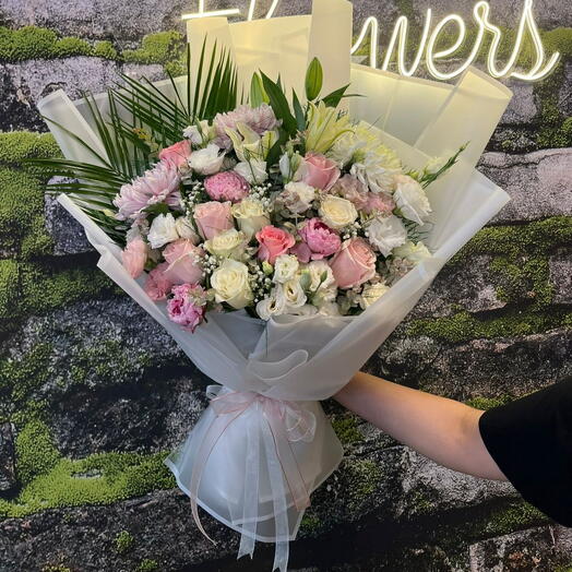 1 METRE Mega Boy DeluxePinkLove İthal Gul  Anastasia  Şakayık Buketi