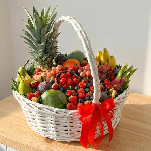 Taze Meyve Sepeti Deluxe – Buyuk Boy Karışık Meyve Aranjmanı
