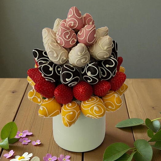 Renkli Çikolatalı Meyve Buketi