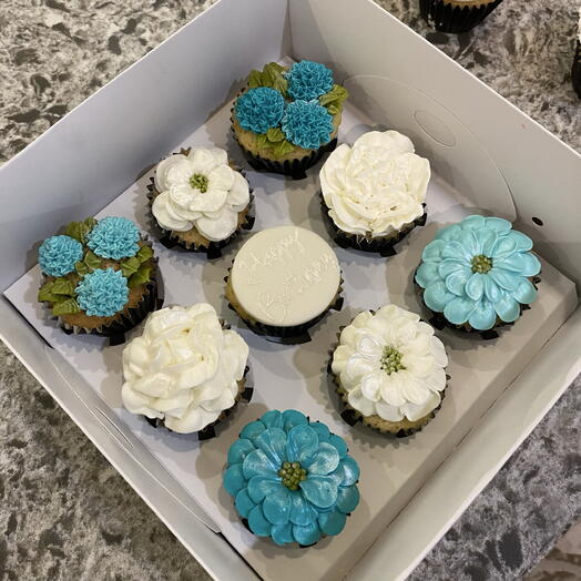 Blue Birthday Cupcake - Mavi Doğum Gunu Temalı Kapkek (9)