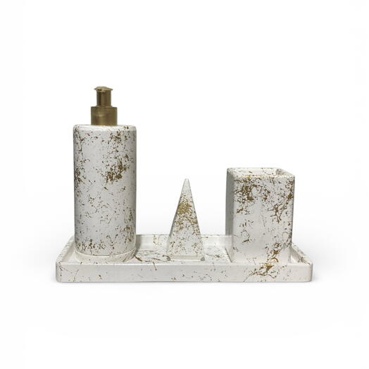 Banyo Seti-Altın Varank Desenli Yuvarlak