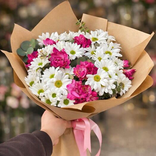 Papatya   Pembe Frezya Buketi | Doğallığın En Şık Hali 💗