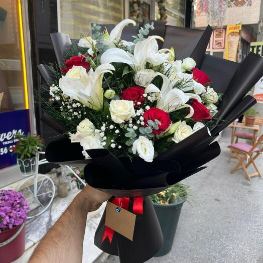 Buyuk Boy Lilyum Gul Buketi