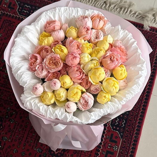 Pembe Sarı Şakayık Buketi