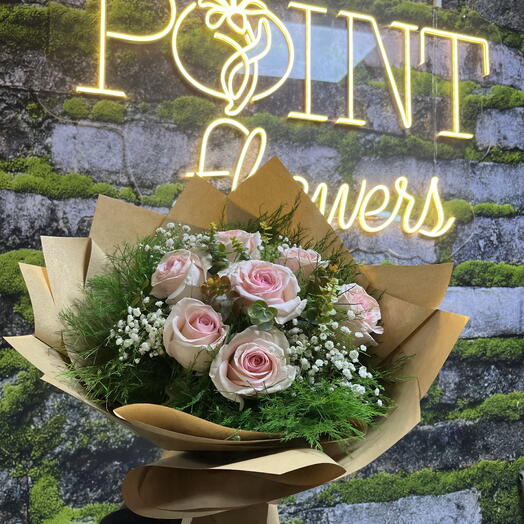 7 İTHAL PEMBE GÜL BUKETİ