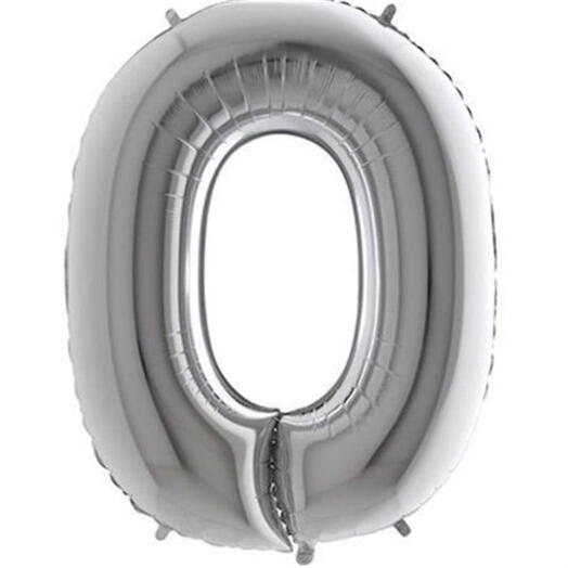 0 Silver Number Balloon