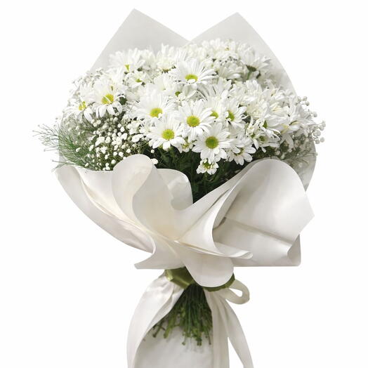 Белый букет ромашек – изящный и воздушный дизайн