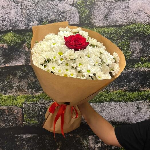 M BEYAZ PAPATYA GÜL BUKETI