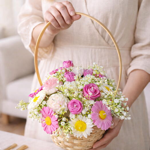 Bahar Sepeti Цветочная свечная композиция ручной работы