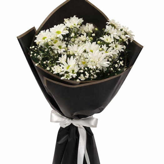 Букет белых ромашек – премиум-дизайн