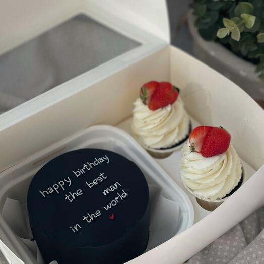 Minimal Birthday Bento Cake   Cupcakes