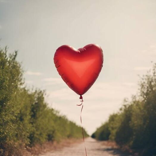 KIRMIZI KALP HELYUM UÇAN BALON