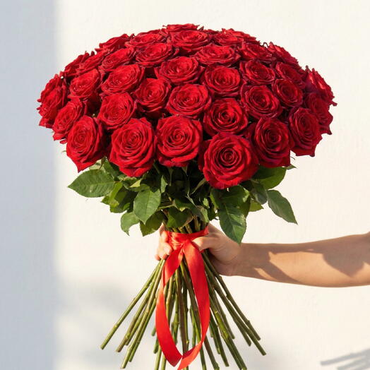51 red rose gul buketi
