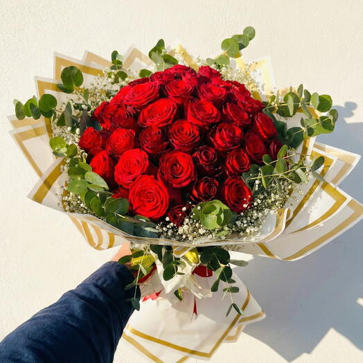41 Adet Kırmızı Gul Buketi