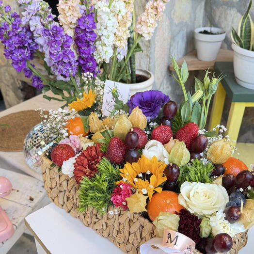Fruit and flower basket