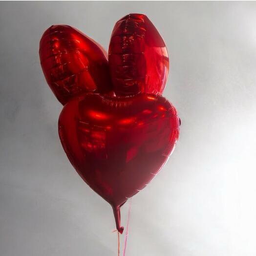 Kalpli Kırmızı Hellium Balon 3 adet