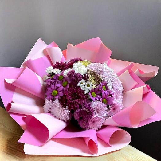 Point Flowers Krizantem Papatya Mix Buket